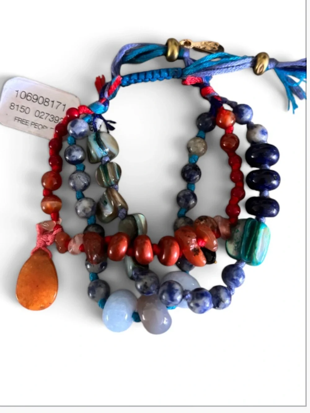 Free People Beaded Semiprecious Stone Bracelet NWT